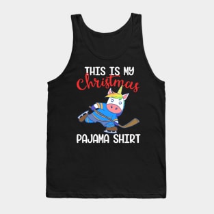 Unicorn This Is My Pajama Shirt Christmas Design Tank Top